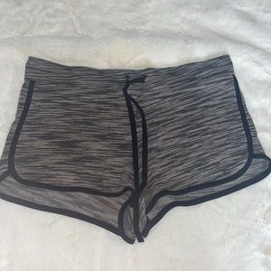 black and grey shorts